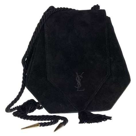 black ysl tassel bag suede